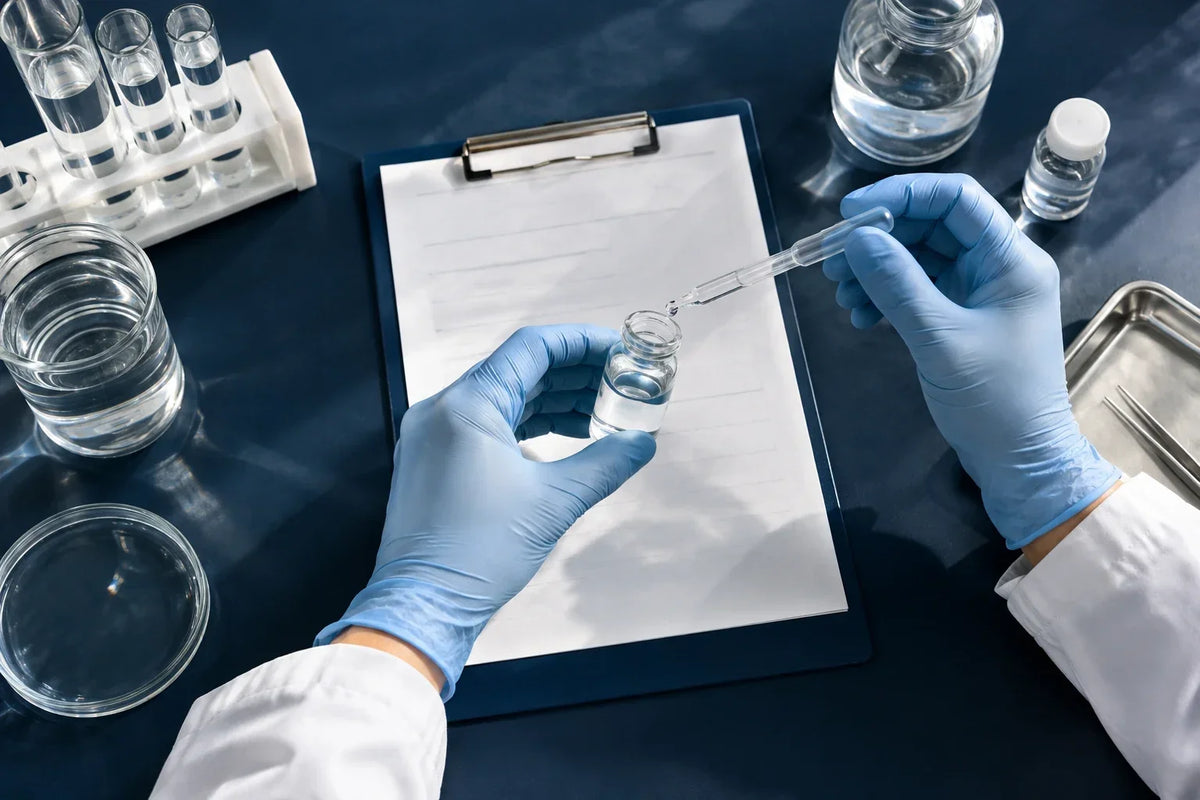 Scena illustrativa di prelievo e lettura di un campione d’acqua